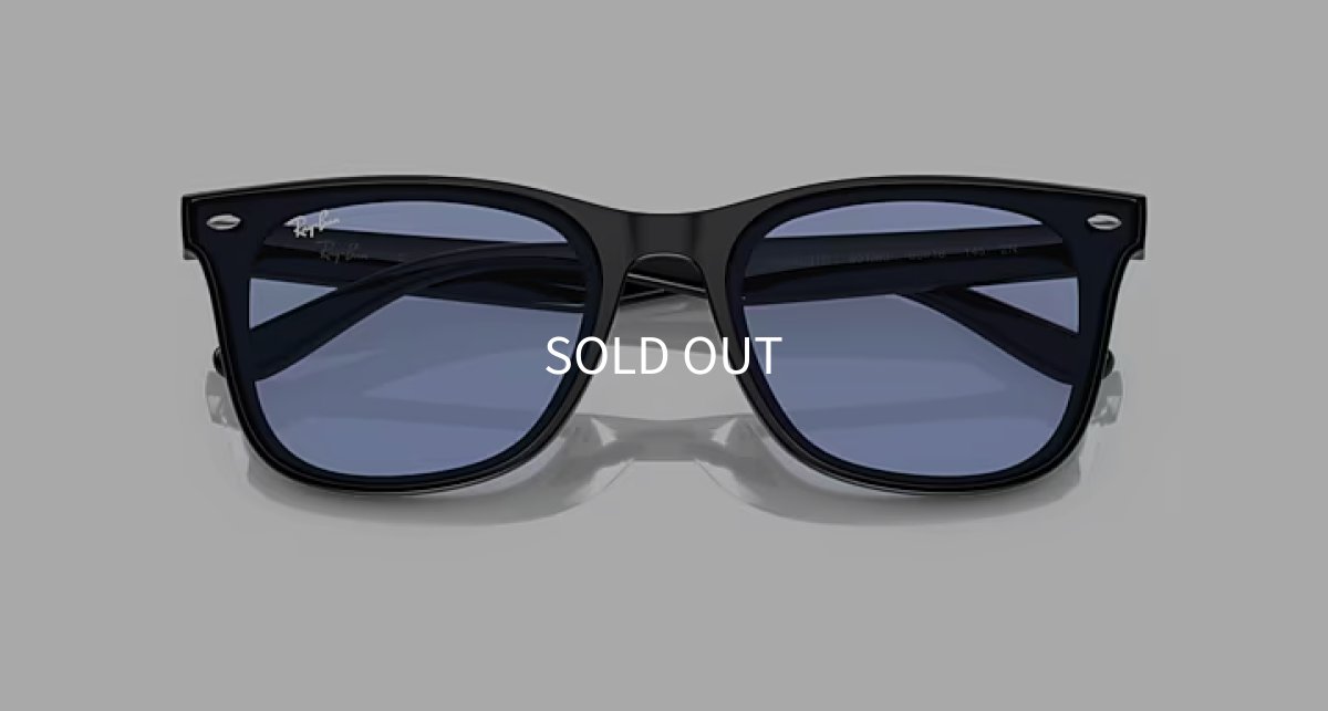 【即日発送】Ray-Ban レイバン サングラス RB4391D 601/80 65サイズ ブルー フラットレンズ アジアンフィット ウェリントン 正面画像