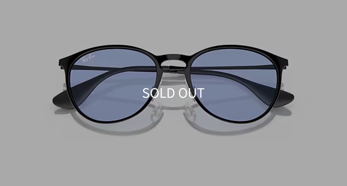【即日発送】レイバン サングラス エリカ メタル Ray-Ban ERIKA METAL RB3539 002/80 54 ブラック ブルー ライトカラーレンズ ボストン ユニセックス 正面画像