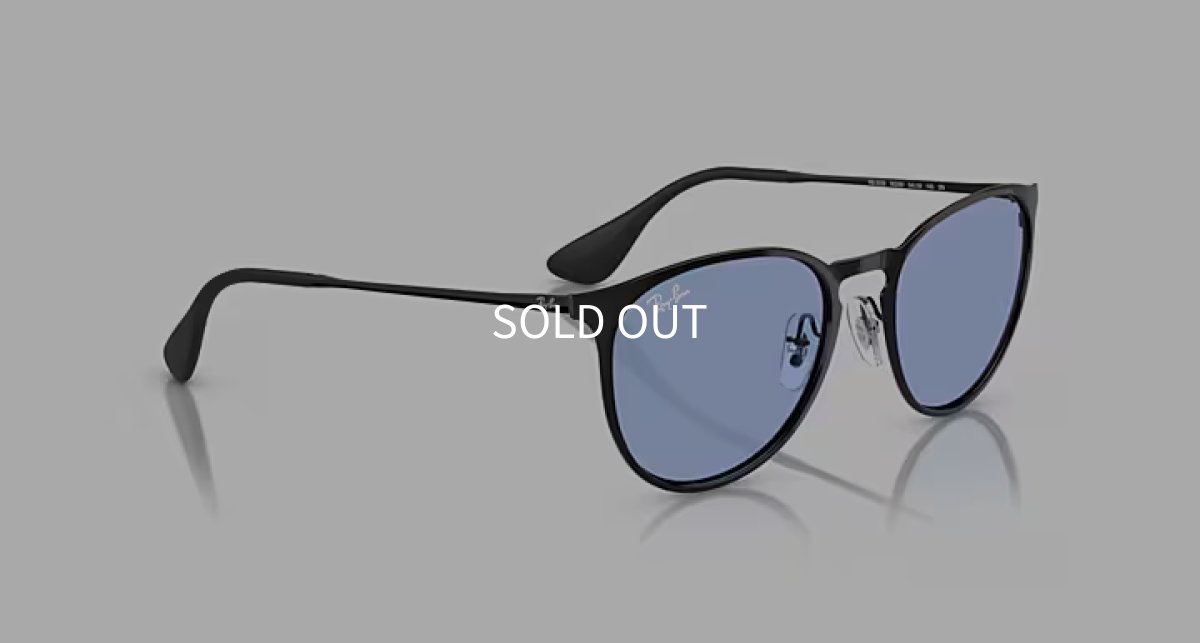 【即日発送】レイバン サングラス エリカ メタル Ray-Ban ERIKA METAL RB3539 002/80 54 ブラック ブルー ライトカラーレンズ ボストン ユニセックス 側面画像
