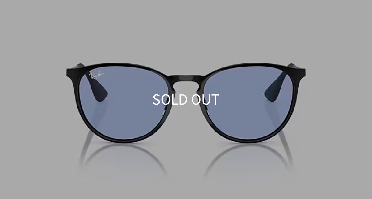 【即日発送】レイバン サングラス エリカ メタル Ray-Ban ERIKA METAL RB3539 002/80 54 ブラック ブルー ライトカラーレンズ ボストン ユニセックス 正面画像