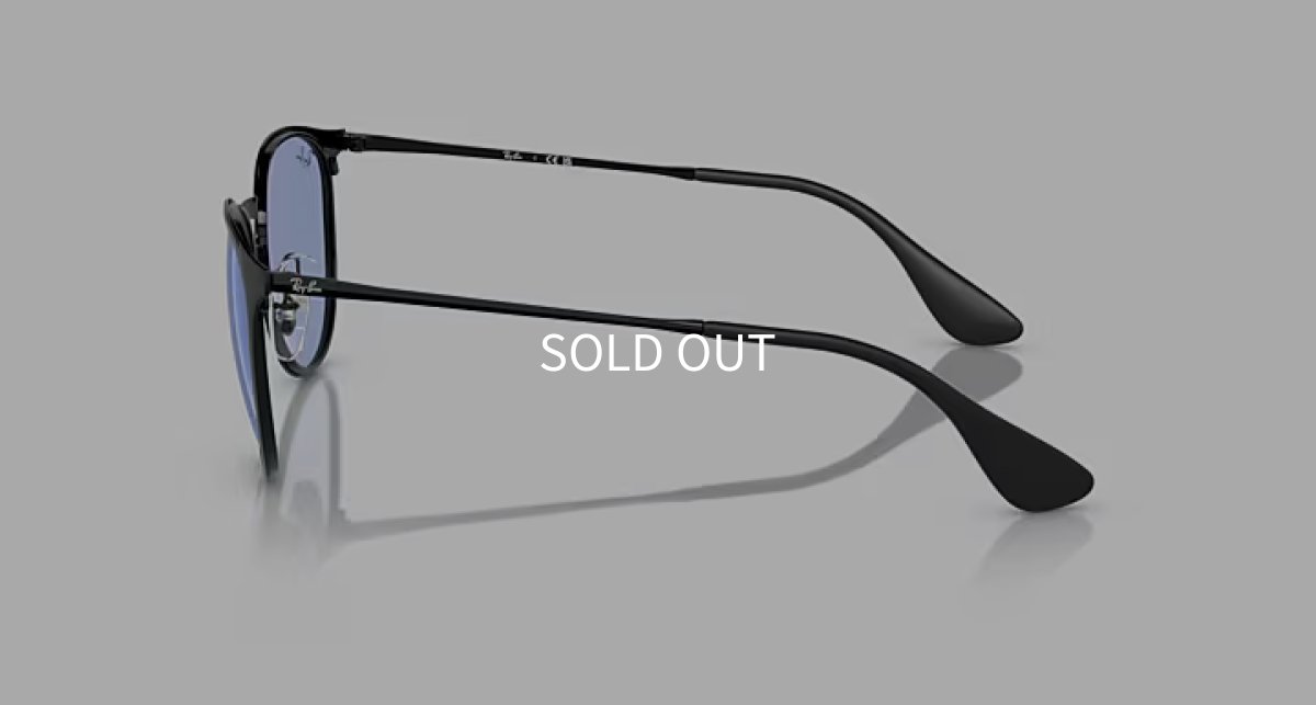 【即日発送】レイバン サングラス エリカ メタル Ray-Ban ERIKA METAL RB3539 002/80 54 ブラック ブルー ライトカラーレンズ ボストン ユニセックス テンプル画像