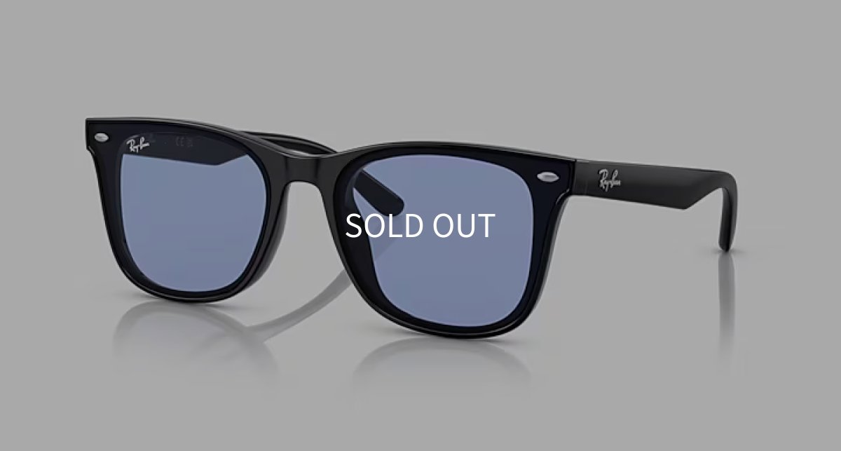 【即日発送】Ray-Ban レイバン サングラス RB4391D 601/80 65サイズ ブルー フラットレンズ アジアンフィット ウェリントン 正面画像