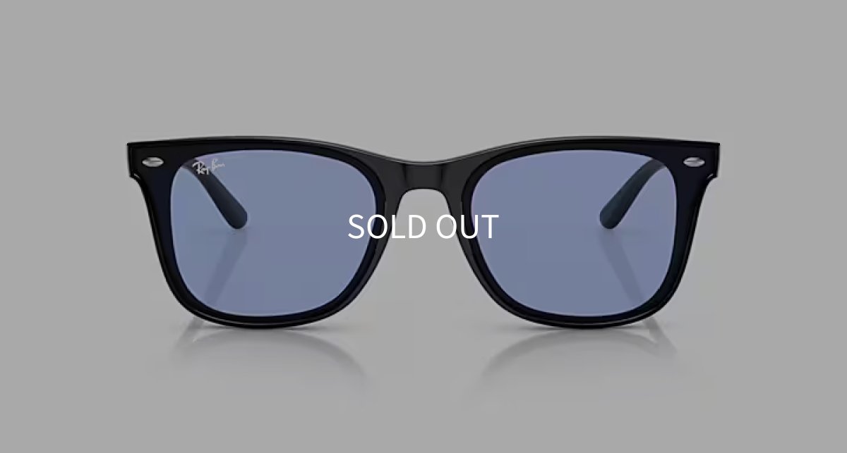 【即日発送】Ray-Ban レイバン サングラス RB4391D 601/80 65サイズ ブルー フラットレンズ アジアンフィット ウェリントン 正面画像