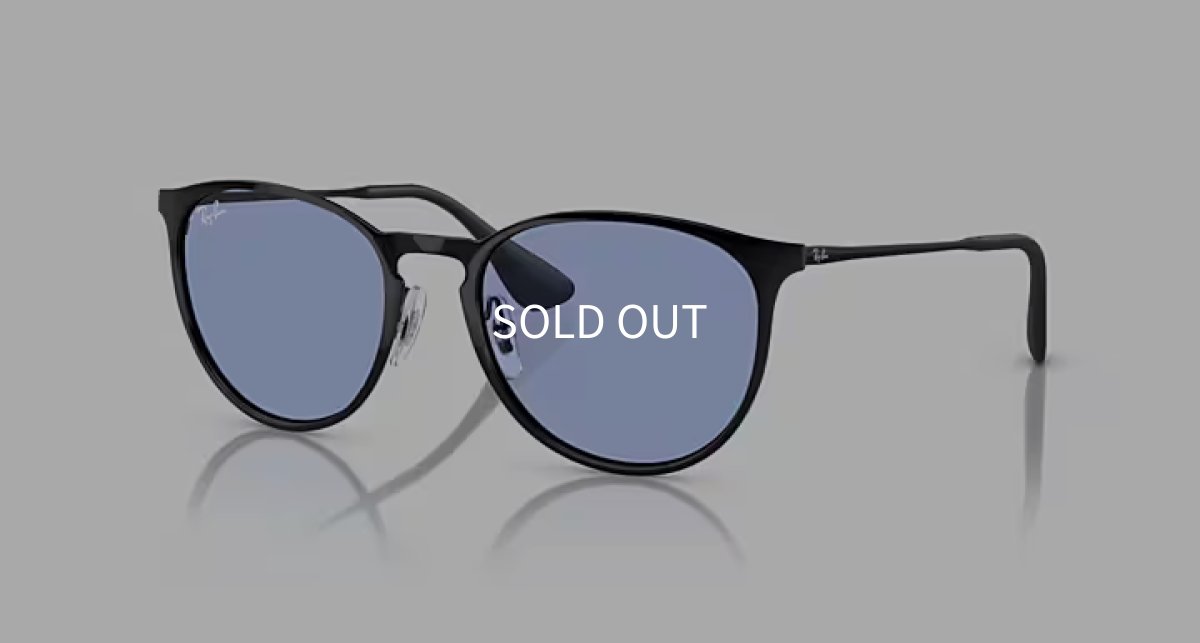 【即日発送】レイバン サングラス エリカ メタル Ray-Ban ERIKA METAL RB3539 002/80 54 ブラック ブルー ライトカラーレンズ ボストン ユニセックス 正面画像