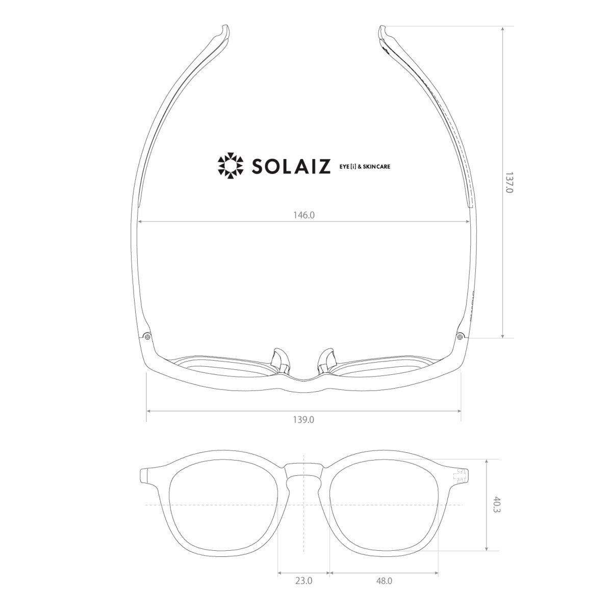 SOLAIZ SLD-006 カーキ/ライトブラウン サイズ画像｜近赤外線・UVカットサングラス