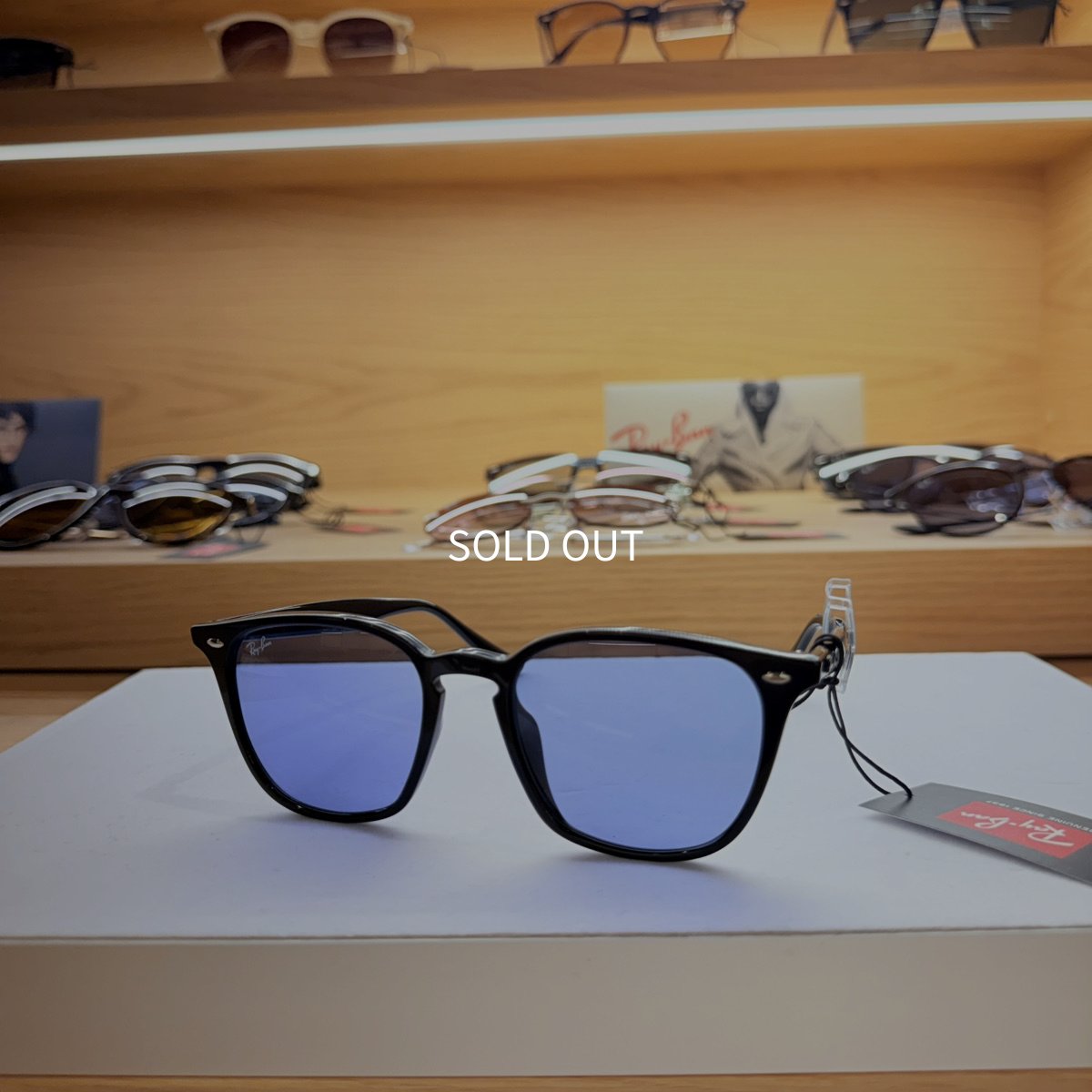 【即日発送】Ray-Ban レイバン サングラス RB4392D 601/80 66サイズ ブルー フラットレンズ アジアンフィット スクエア 実物画像