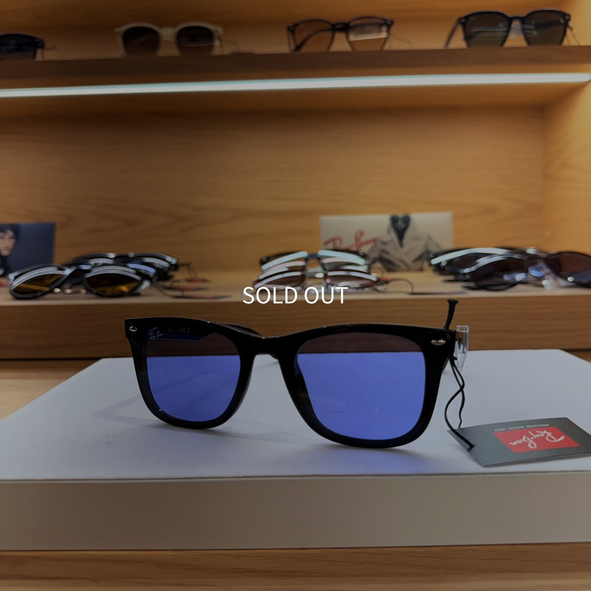 【即日発送】Ray-Ban レイバン サングラス RB4391D 601/80 65サイズ ブルー フラットレンズ アジアンフィット ウェリントン 実物画像