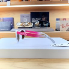【即日発送】限定カスタム OAKLEY オークリー Frogskins フロッグスキン Polished White ホワイト / Rose Gold Iridium ローズゴールド / Shocking Pink Fade ライフスタイル サングラス 実物画像